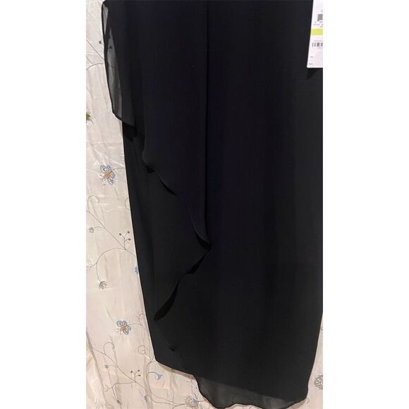 Style & Co Women's Black Asymmetrical Shift Dress Size 4 Sleeveless - Picture 4 of 8